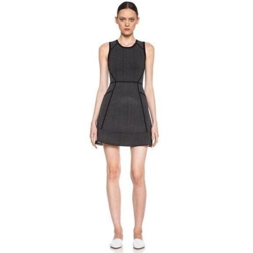 A.L.C. Coffey Mini Hearts Knit Sleeveless Dress Size XS Black White Fit & Flare